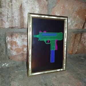 Neon Uzi Art Print